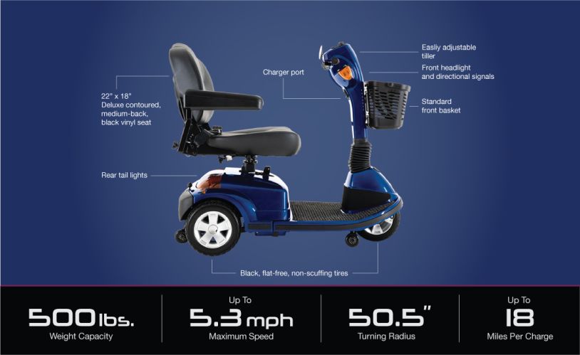 Pride Mobility 3 Wheel Mobility Scooter Pride Maxima