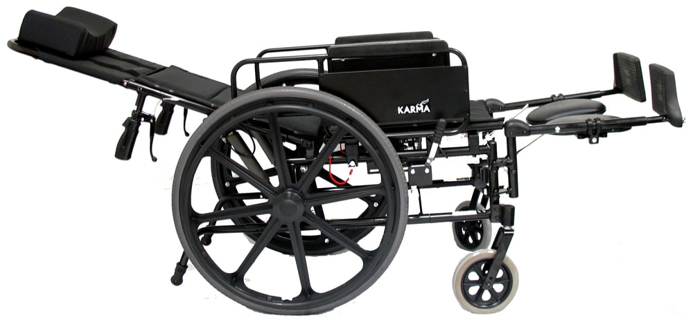 Karman KM 5000 Lightweight Reclining Wheelchair With Removable Desk Armrest