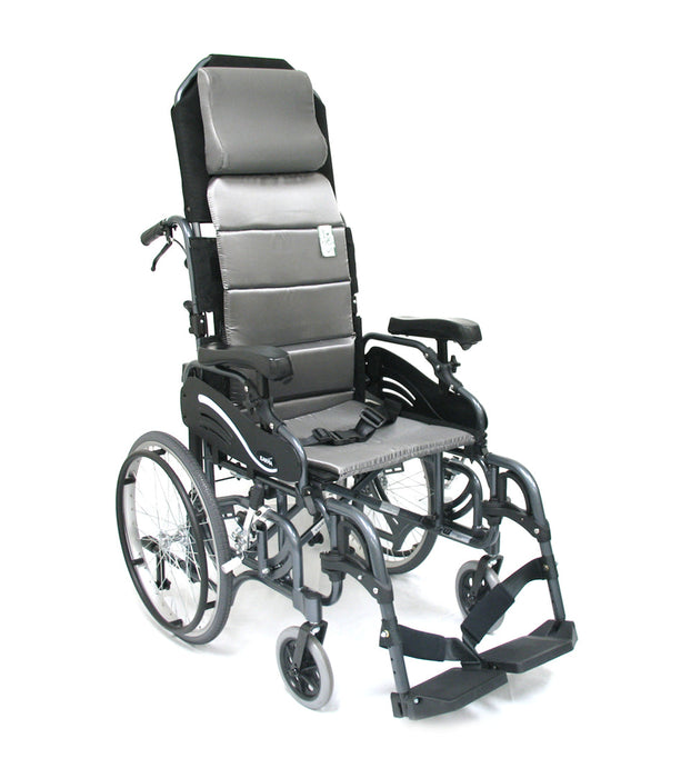 Karman VIP515 Tilt in Space Lightweight Reclining Wheelchair With 20" inch Rear Wheels and Elevating Legrest